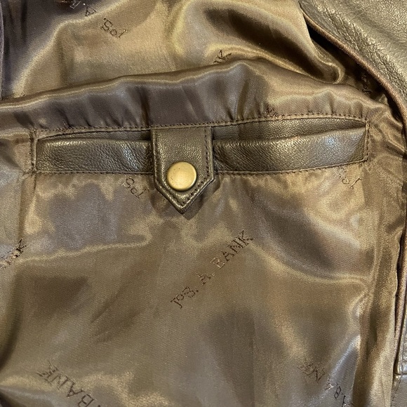 Jos. A. Bank Brown Signature Collection mens large Long Leather Jacket - Picture 10 of 10
